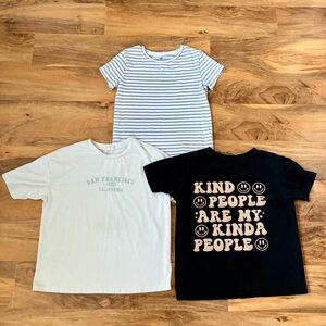 LOT Of 3 Shirts Girls Size Medium 8 / 9 Short Sleeves SHEIN H&M Variety Styles